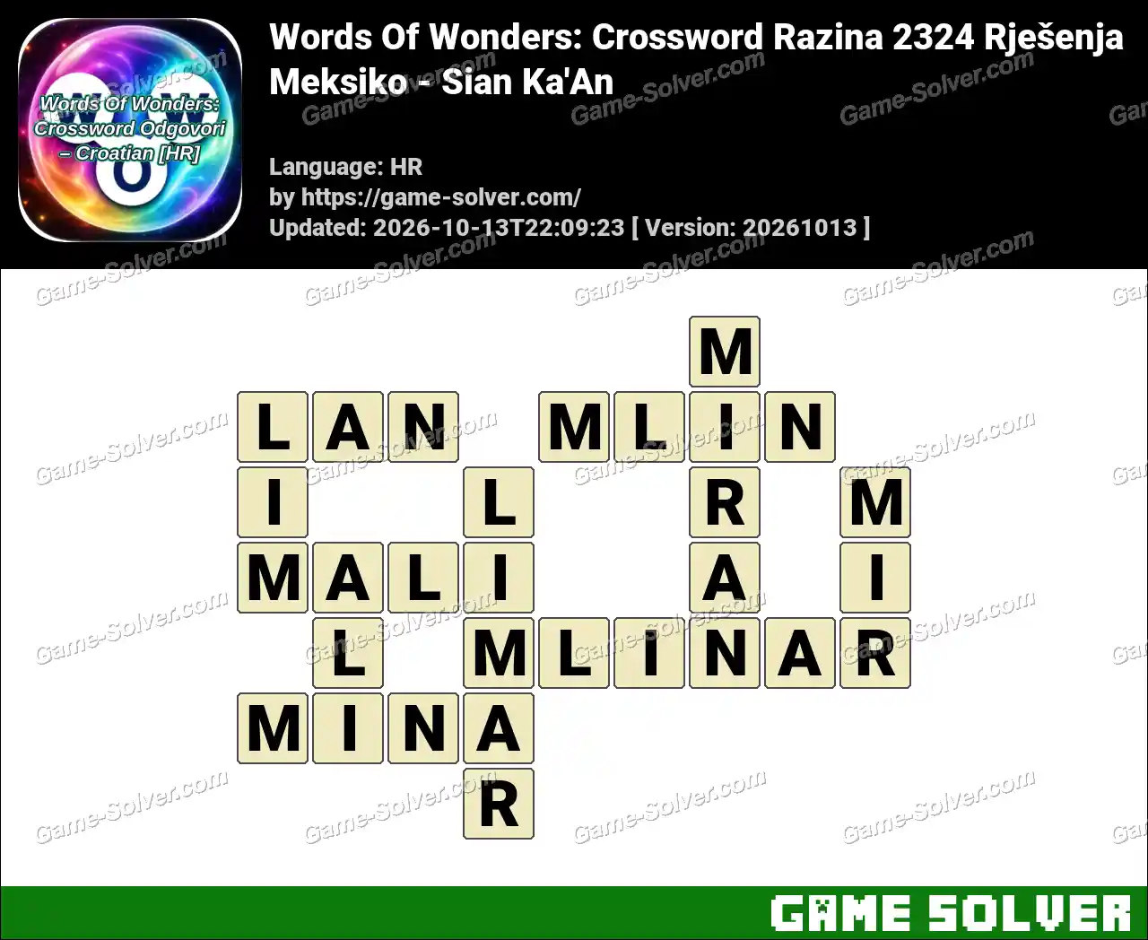 Words Of Wonders: Crossword Razina 2324 Rješenja – Meksiko – Sian Ka’An